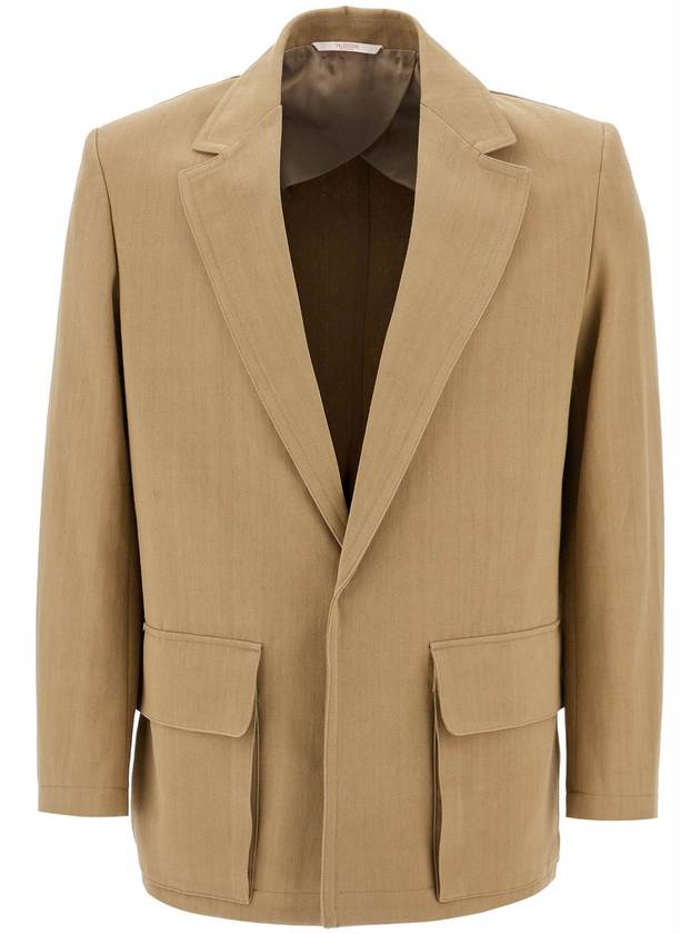 single-breasted canvas jacket - VALENTINO - BALAAN 1