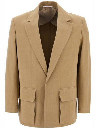 single-breasted canvas jacket - VALENTINO - BALAAN 1