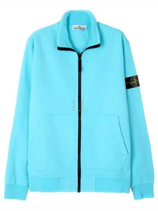 Wappen Patch Cotton Fleece Zip-up Jacket Blue - STONE ISLAND - BALAAN 2