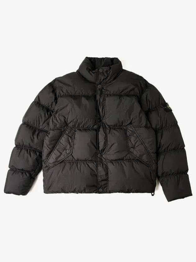 Garment Dyed Crinkle Reps Down Padding Black - STONE ISLAND - BALAAN 2