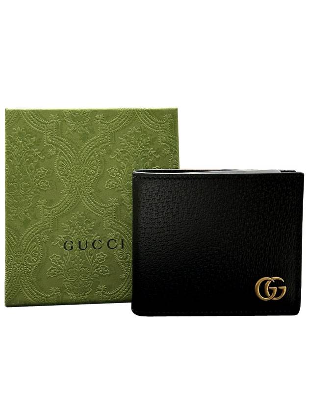 GG Marmont Leather Bi Fold Wallet Black Gold - GUCCI - BALAAN 6