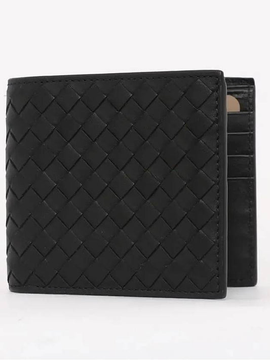 Intrecciato Weaving Half Wallet Black - BOTTEGA VENETA - BALAAN 2