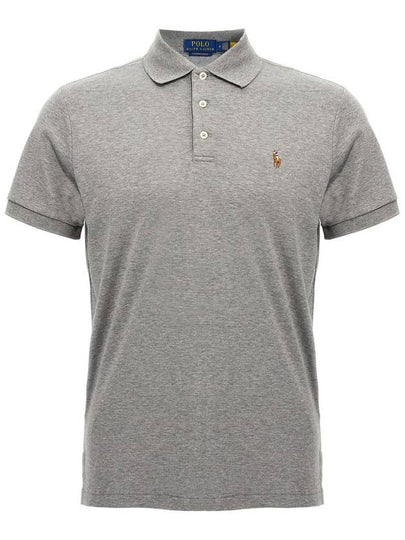 Embroidered Logo Pony Polo Shirt Grey - POLO RALPH LAUREN - BALAAN 2