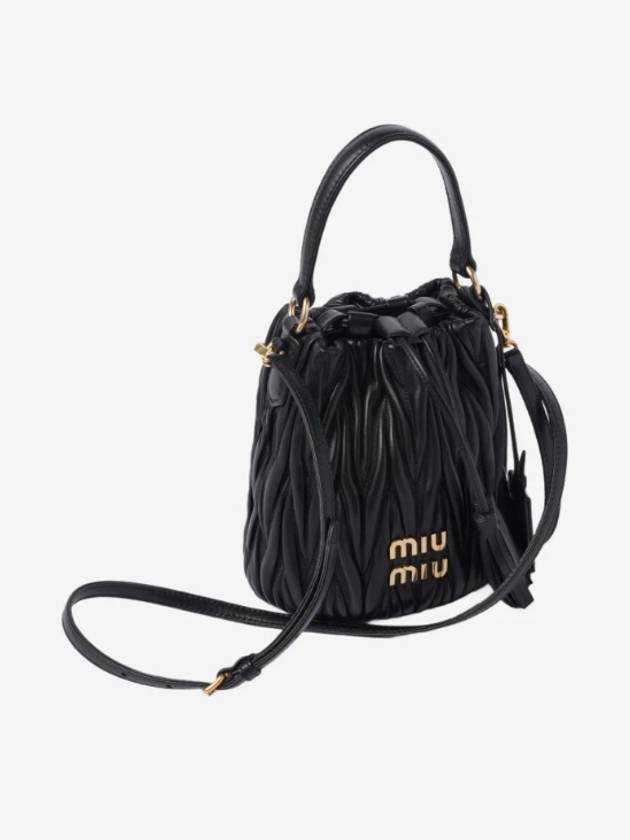 Matelasse Nappa Leather Bucket Bag Black - MIU MIU - BALAAN 3