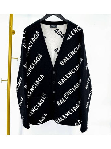 Multi logo wool cardigan black 683351 - BALENCIAGA - BALAAN 1