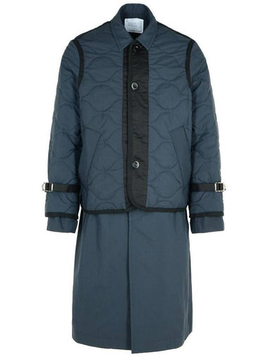 Sacai 'Quilted' Navy Polyester Parka - SACAI - BALAAN 1