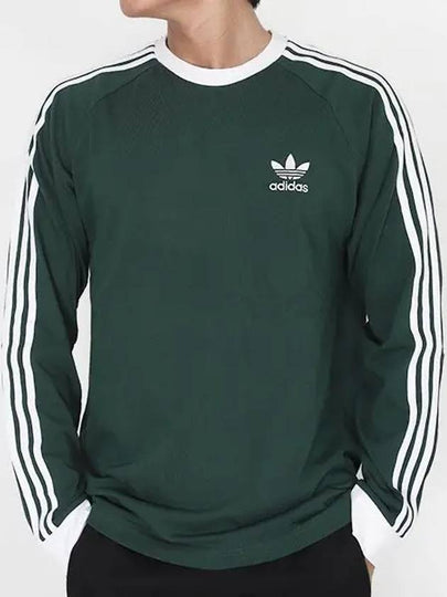 Adicolor Classic 3 Stripe Long Sleeve T-Shirt Green - ADIDAS - BALAAN 2