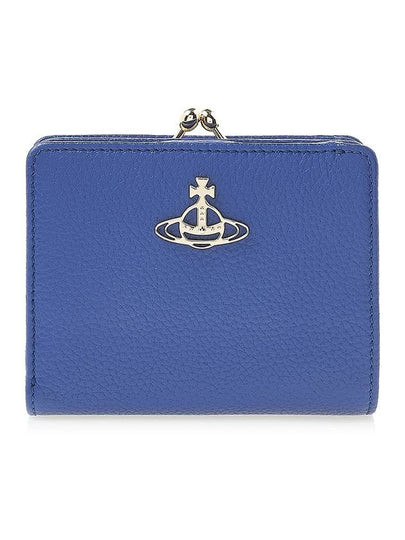 Grain Leather Frame Half Wallet Light Blue - VIVIENNE WESTWOOD - BALAAN 2