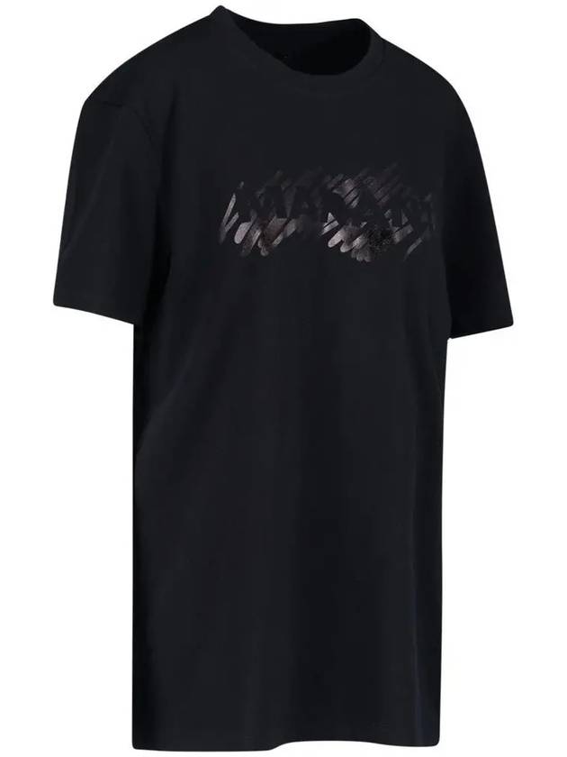 Hanori Logo Print Short Sleeve T-Shirt Black - ISABEL MARANT - BALAAN 4