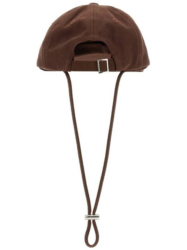 La Casquette Artichoke Fringe Metal Logo Ball Cap Brown - JACQUEMUS - BALAAN 4