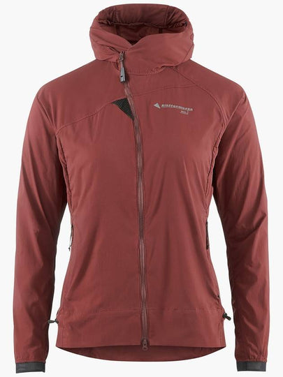 Women's Nal Hooded Windbreaker Madder Red - KLATTERMUSEN - BALAAN 2