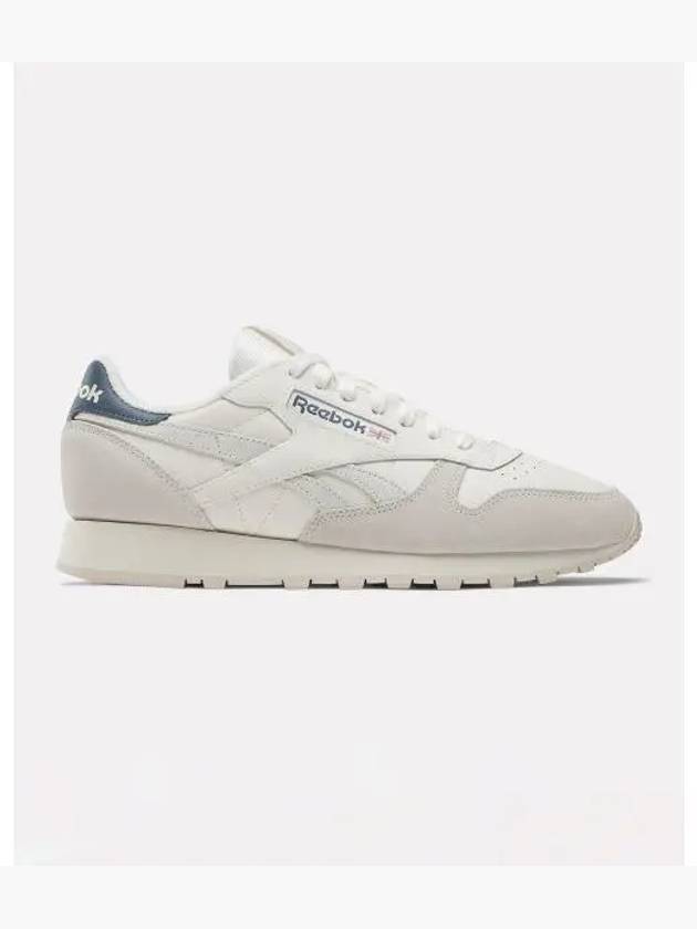 Classic Leather Low Top Sneakers Grey Navy - REEBOK - BALAAN 1