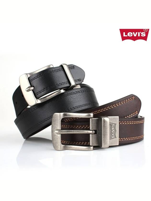 BL01 Brown Black Double Sided Belt - LEVI'S - BALAAN 1