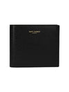 East West Coating Leather Half Wallet Black - SAINT LAURENT - BALAAN 4