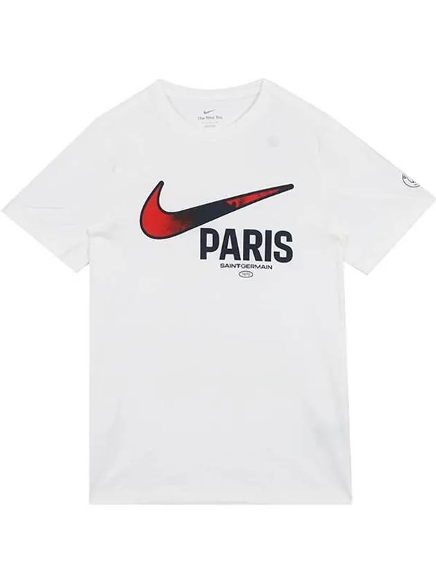 Paris Saint-Germain Swoosh Short Sleeve T-Shirt White - NIKE - BALAAN 3