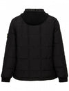 Wappen Patch Quilted Cupro Cotton Zip Up Hoodie Black - STONE ISLAND - BALAAN 3