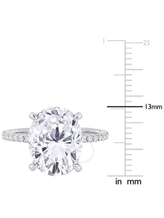 AMOUR 4 7/8 CT DEW Oval Created Moissanite Engagement Ring In 10K White Gold - AMOUR - BALAAN 3