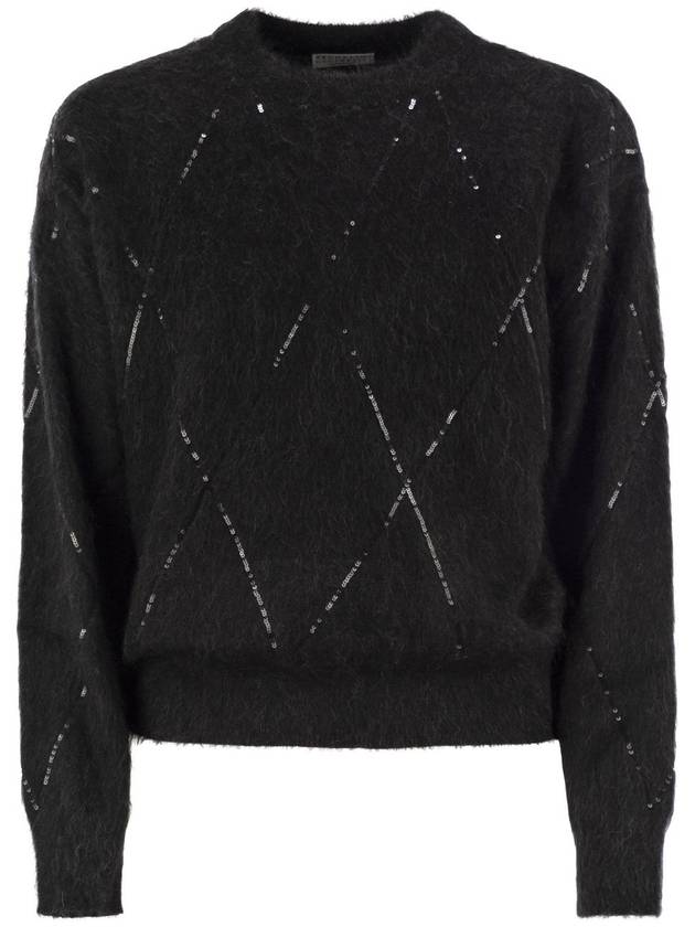 Mohair, wool, cashmere and silk sweater with Dazzling Argyle embroidery - BRUNELLO CUCINELLI - BALAAN 1