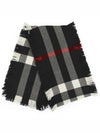 Fringe Check Wool Scarf Black - BURBERRY - BALAAN 2