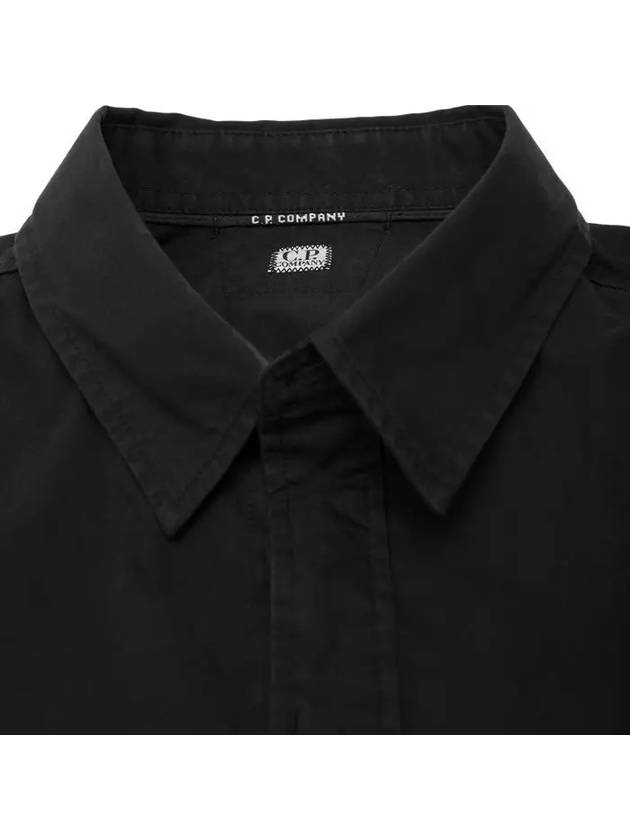 Lens Garment Dye Over Long Sleeve Shirt Black - CP COMPANY - BALAAN 8