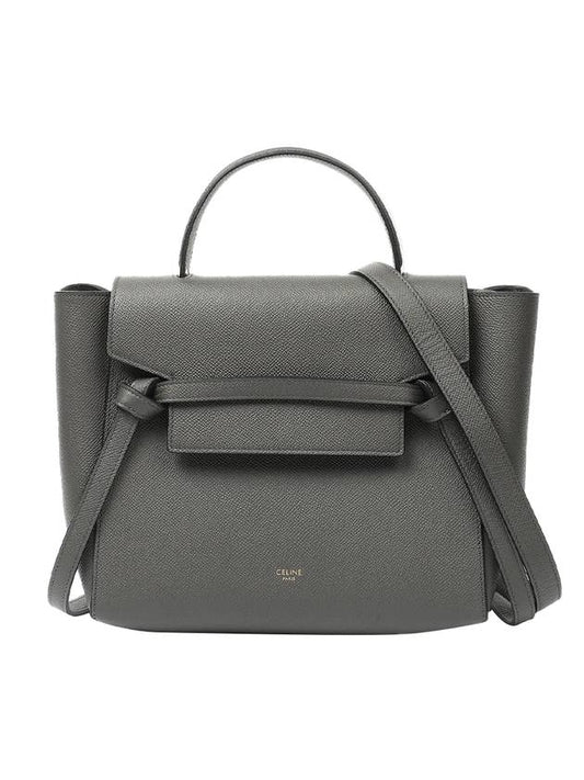 Nano Belt Calfskin Tote Bag Grey - CELINE - BALAAN 1