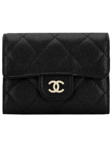 Classic card wallet black caviar gold AP3155 - CHANEL - BALAAN 1