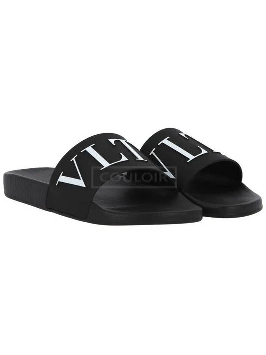 VLTN Logo Slippers Black - VALENTINO - BALAAN 2