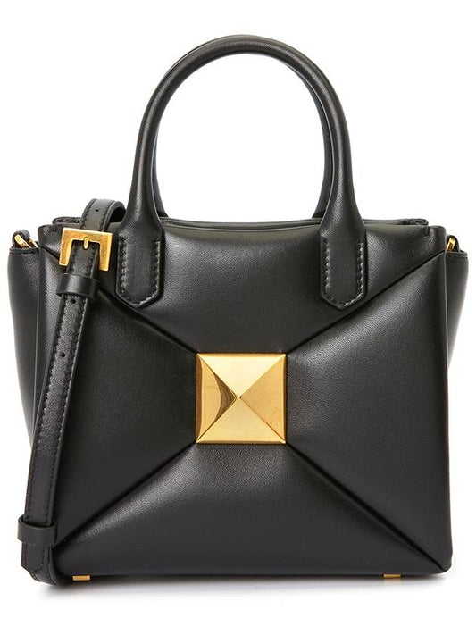 Small One-Stud Tote Bag Black - VALENTINO - BALAAN 2