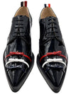 Soft Patent Leather Micro Sole 3-Bow 50mm Curved Longwing Brogue Pumps Black - THOM BROWNE - BALAAN 5