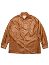 Women's Fake Leather Shirt Brown - MOTH - BALAAN 3