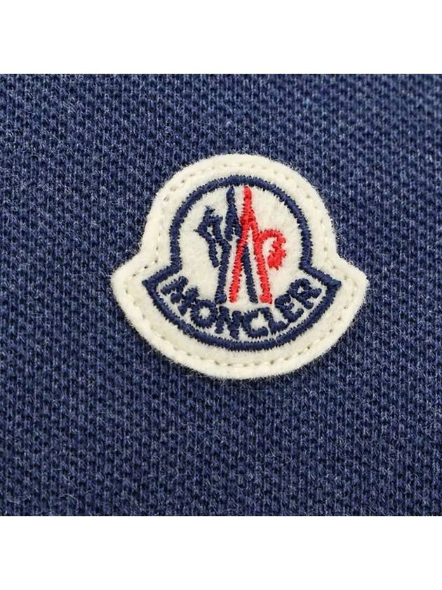 Logo Patch Short Sleeve Polo Night Blue - MONCLER - BALAAN 4