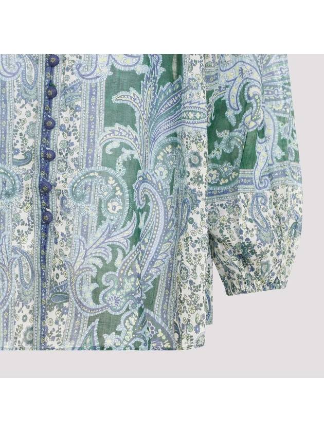 24FW Shirt 7452TSS242 GRPA GREEN PAISLEY - ZIMMERMANN - BALAAN 6