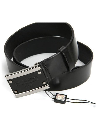 BC2603 A6858 80999 Men s Leather Plate Belt - DOLCE&GABBANA - BALAAN 1