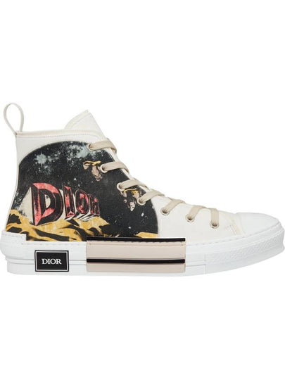 B23 Canvas Asterodior Signature High Top Sneakers White - DIOR - BALAAN 2