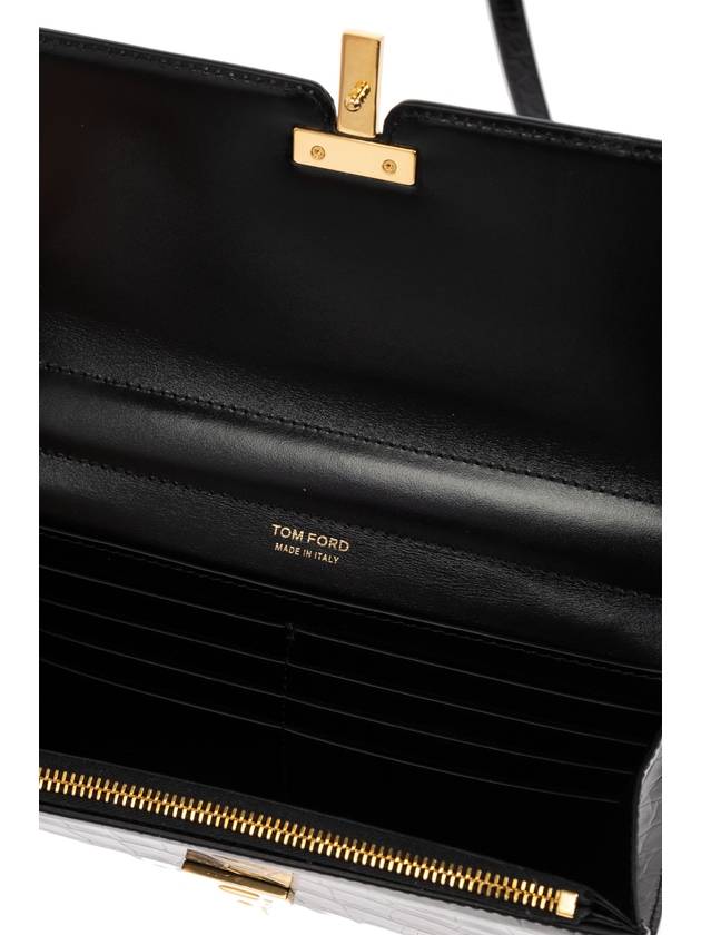 Tom Ford Leather Wallet With Strap, Women's, Black - TOM FORD - BALAAN 5