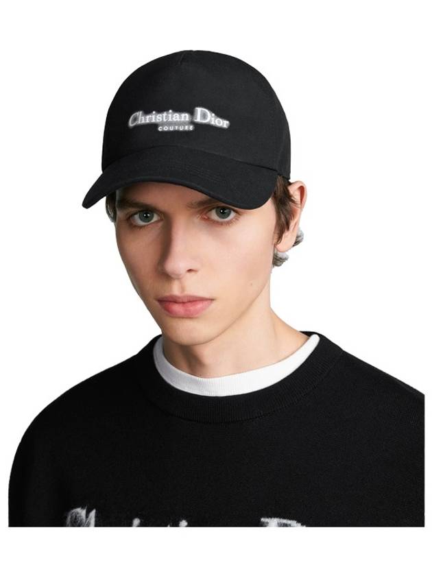 Halo Effect Logo Couture Ball Cap Black - DIOR - BALAAN 7