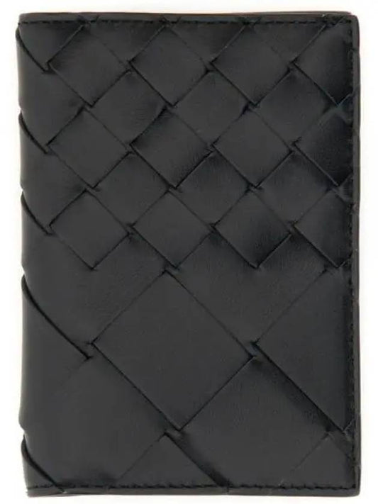 Intrecciato Calfskin Card Holder Black - BOTTEGA VENETA - BALAAN 2