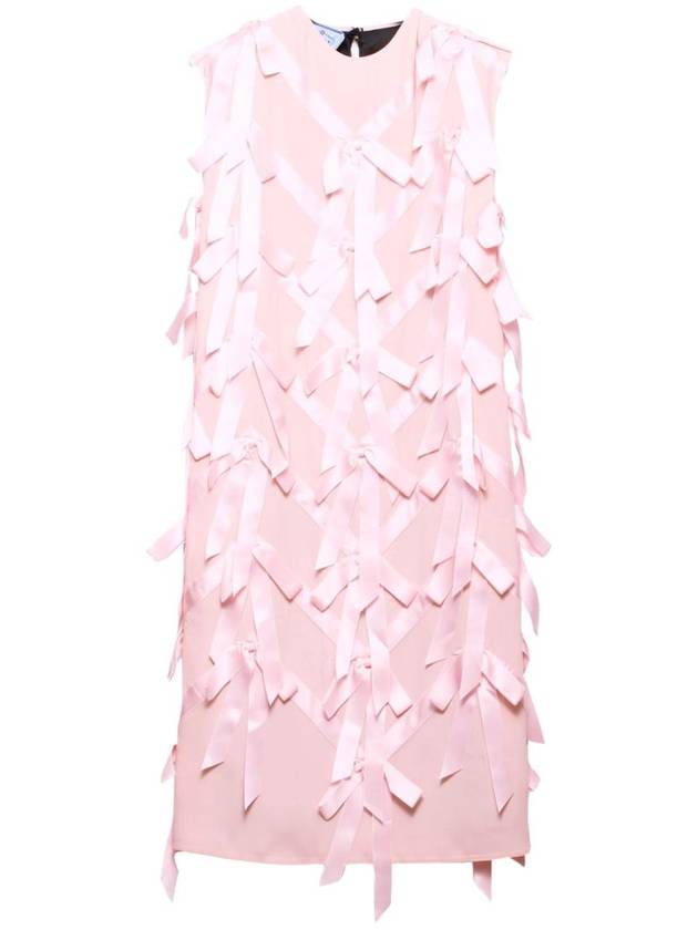 Sable Ribbon Midi Dress Pink - PRADA - BALAAN 2