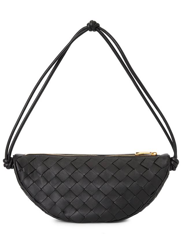 Intrecciato Half Moon Shoulder Bag Black 729377V3UH28425 - BOTTEGA VENETA - BALAAN 4