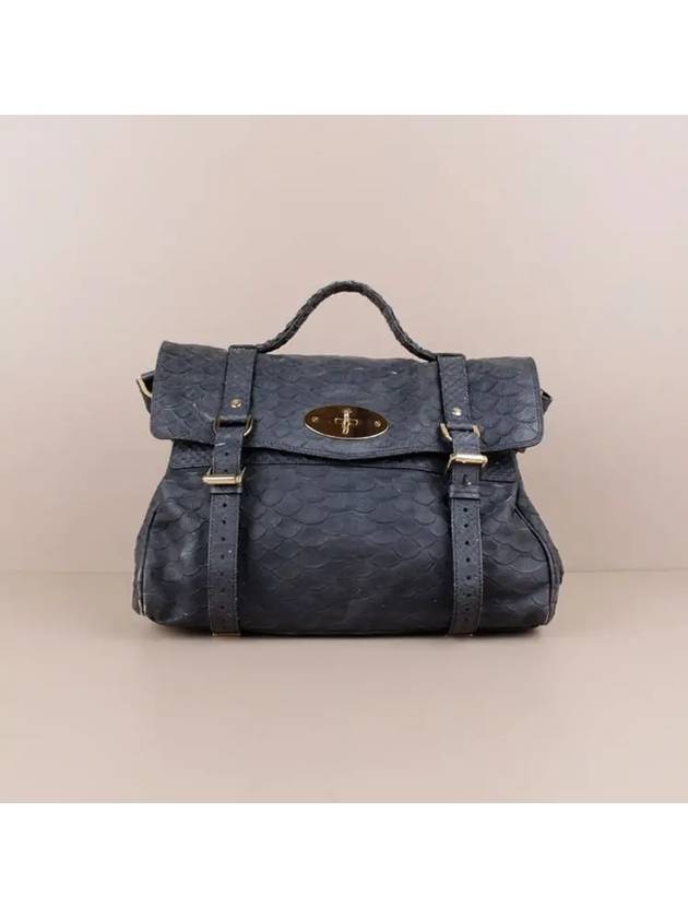 Mulberry Alexa Silky Snake Shoulder Bag Dark Navy HH8490 880U155 - LOUIS VUITTON - BALAAN 1