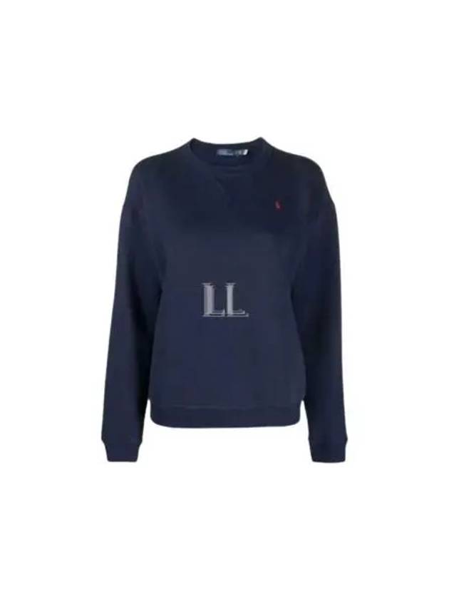 Embroidered Pony Logo Fleece Sweatshirt Navy - POLO RALPH LAUREN - BALAAN 2