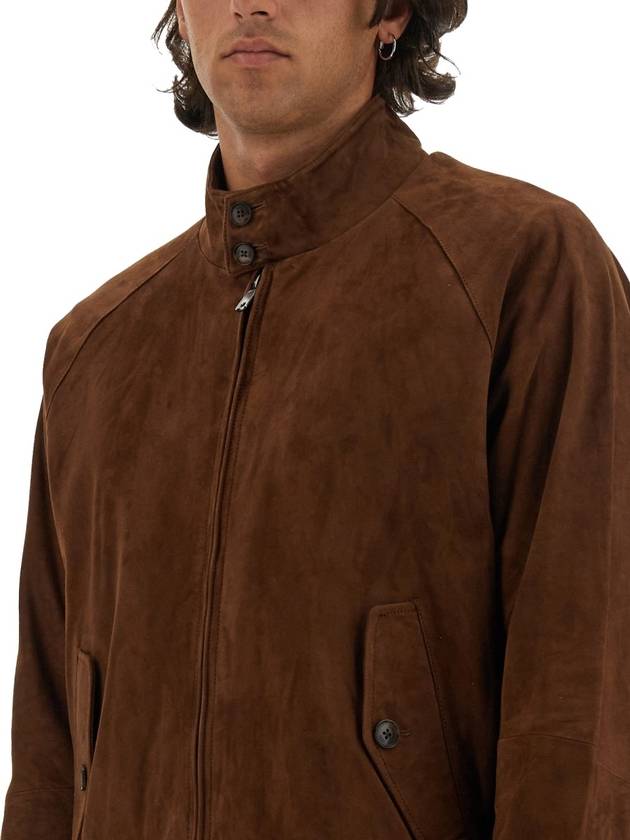 G9 Slim Fit Suede Jacket Brown - BARACUTA - BALAAN 5