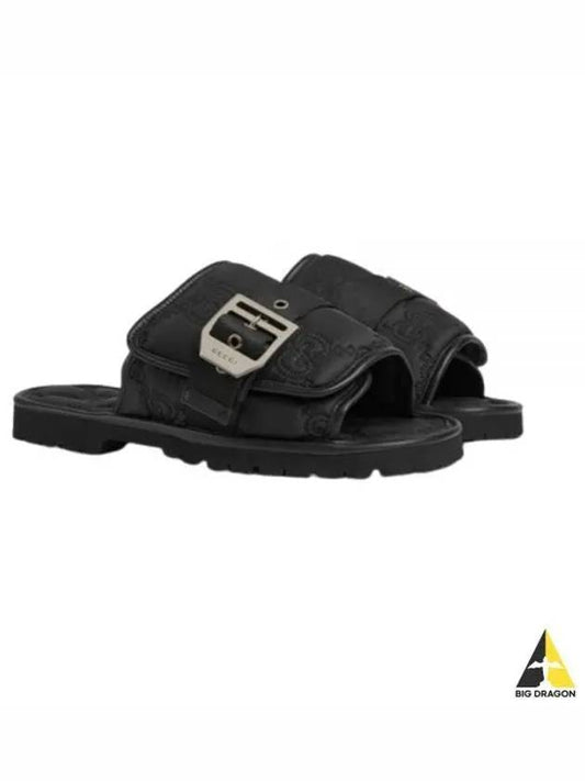 Nylon Quilted Sandals Black - GUCCI - BALAAN 2