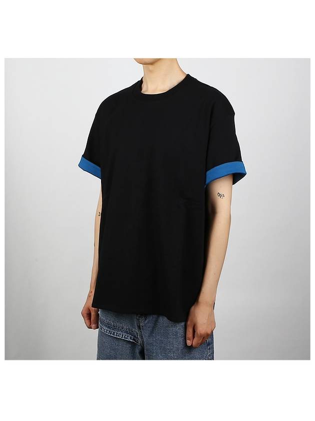 Double Layer Cotton Short Sleeve T-Shirt Black - BOTTEGA VENETA - BALAAN 4