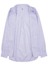 Striped Cotton Lyocell Long Sleeve Shirt Lilac - TOTEME - BALAAN 8