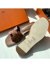 Oran Calfskin Slippers Gold Piqures Ecrues - HERMES - BALAAN 4