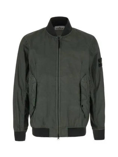 Men's Wappen Patch Zip-Up Bomber Jacket Green - STONE ISLAND - BALAAN 2