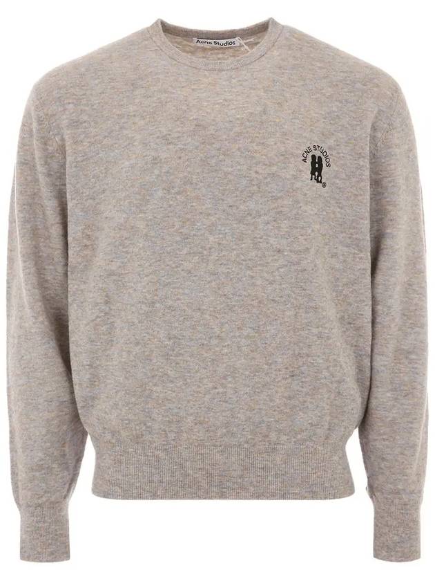 Embroidered Logo Jumper Knit Top Light Grey - ACNE STUDIOS - BALAAN 2