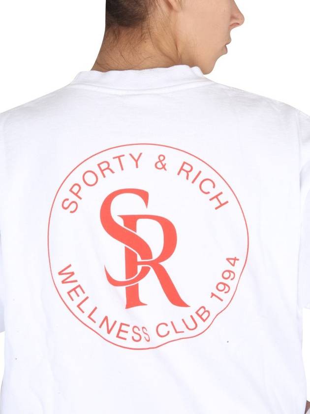 Women's Logo Print Sweatshirt White - SPORTY & RICH - BALAAN 9