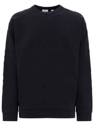 Men's Logo Embossed Cotton Sweatshirt Black - BURBERRY - BALAAN 1